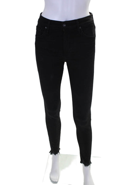 AG Adriano Goldschmied Womens High Rise Farrah Skinny Ankle Jeans Black Size 26