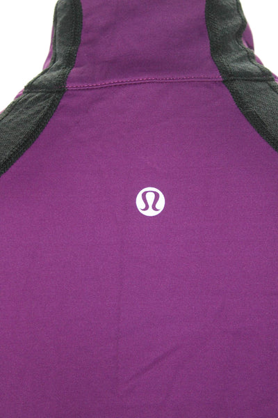 Lululemon Womens Half Zip Striped Trim Pullover Jacket Purple Size 10