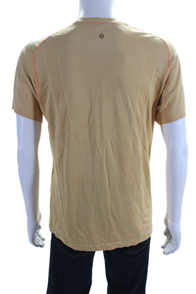 Lululemon Mens Short Sleeve Crewneck Athletic T shirt Orange Size L