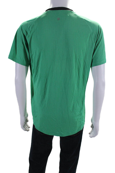 Lululemon Mens Short Sleeve V Neck Athletic T shirt Green Size M