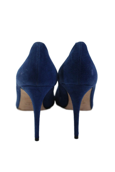 Barneys New York Womens Blue Suede Leather High Heels Pumps Shoes Size 8.5