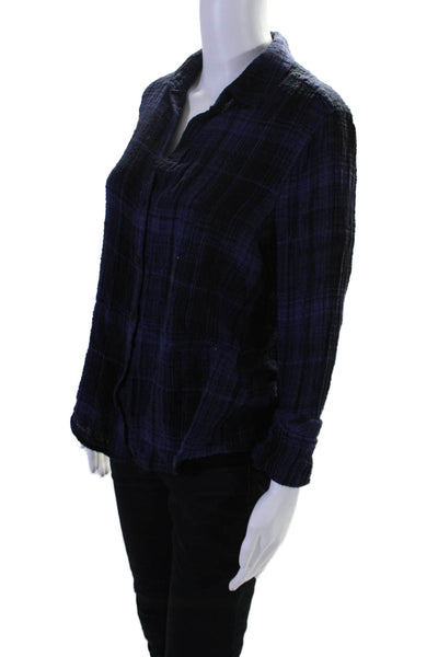 Bella Dahl Women's Collared Long Sleeves Button Down Plaid Shirt Size S