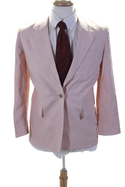 Barbara Bui Mens Linen Light Pink One Button Long Sleeve Blazer Size 42