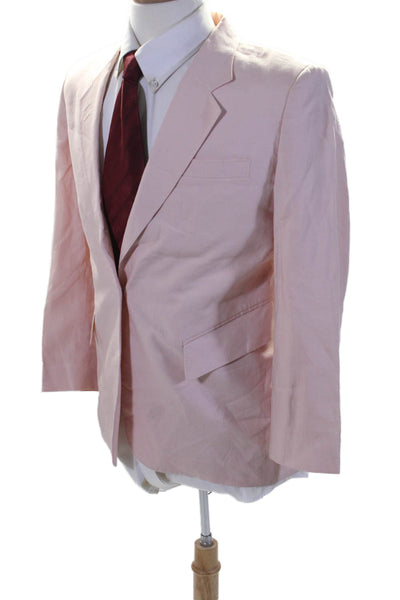 Barbara Bui Mens Linen Light Pink One Button Long Sleeve Blazer Size 42