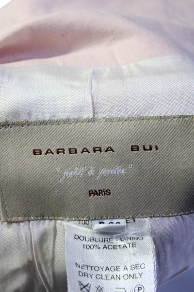 Barbara Bui Mens Linen Light Pink One Button Long Sleeve Blazer Size 42