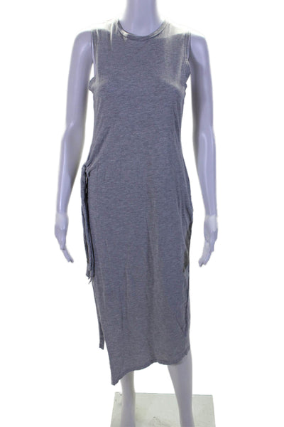 Cheap Monday Womens Scoop Neck Side Tie Tank Dress Gray Cotton Size Medium