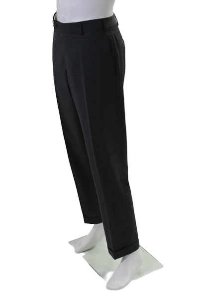 Zanella Men's Button Closure Flat Front Straight Leg Dress Pants Gray Sz 34