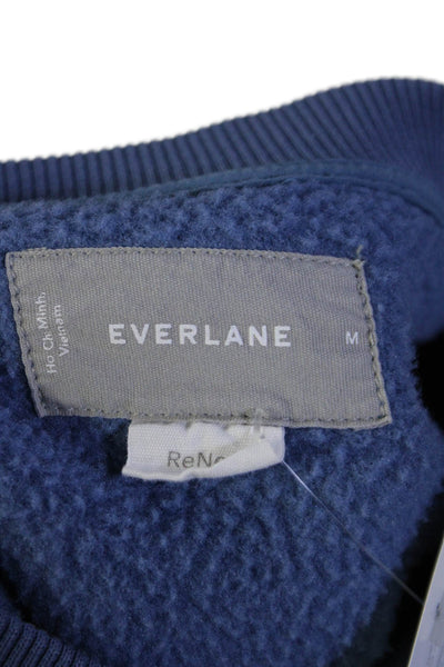 Everlane Womens Blue Fuzzy Crew Neck Long Sleeve Pullover Sweatshirt Size M