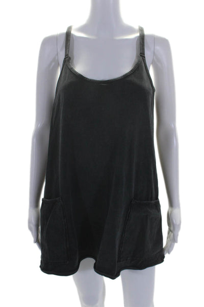 FP Movement Womens Cotton Hot Shot Scoop Neck Mini Dress Gunmetal Size S