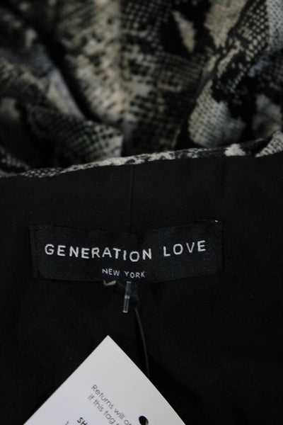 Generation Love Womens Double Breasted Snake Print Jacket Gray Black Size Small