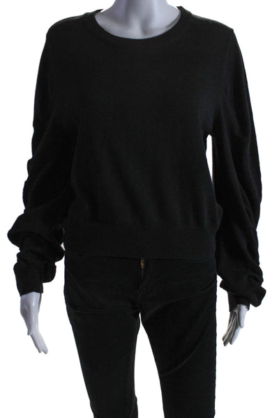 John + Jenn Womens Long SLeeve Scoop Neck Oversized Sweater Black Size Small