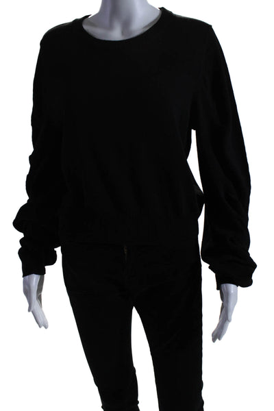 John + Jenn Womens Long SLeeve Scoop Neck Oversized Sweater Black Size Small