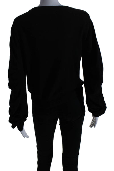 John + Jenn Womens Long SLeeve Scoop Neck Oversized Sweater Black Size Small