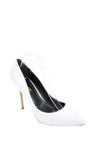 Charles by Charles David Womens Stiletto Pointed Toe Pumps White Leather Size 9M