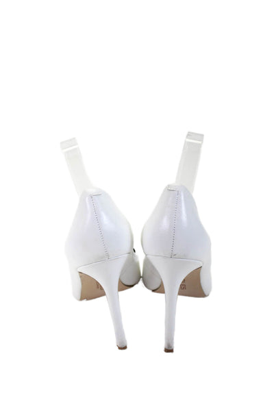 Charles by Charles David Womens Stiletto Pointed Toe Pumps White Leather Size 9M