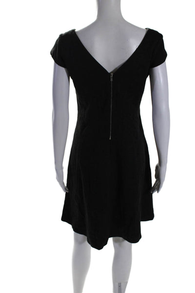 Nora Gardner Womens Cap Sleeve Scoop Neck Unlined Mini A-Line Dress Black Size 8