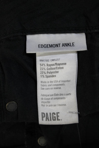 Paige Womens Zipper Fly High Rise Edgemont Ankle Skinny Jeans Gray Size 27