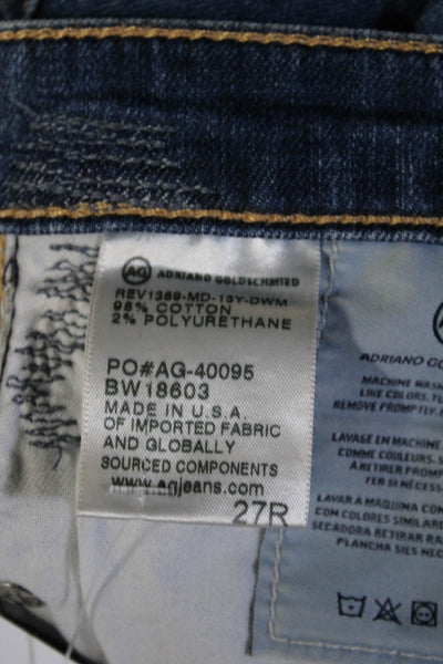 AG Adriano Goldschmied Womens Distressed The Legging Ankle Jeans Blue Size 27