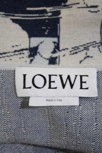 Loewe x Gundam Womens Button Front Manga Knit Coat Blue White Size Small