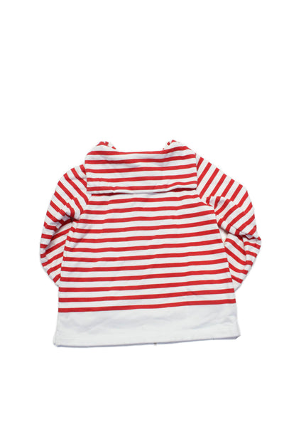 Jacadi Girls Collared Long Sleeves T-Shirt Red White Striped Size 8