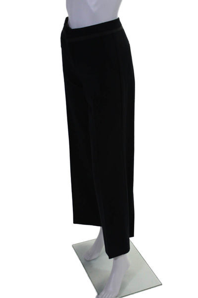 Vince Womens Creased Mid Rise Straight Leg Dress Pants Black Wool Size 6