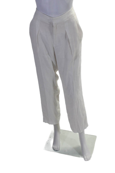 Theyskens Theory Womens High Rise Slim Leg Positano Dress Trousers White Size 8