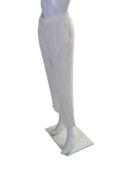 Theyskens Theory Womens High Rise Slim Leg Positano Dress Trousers White Size 8