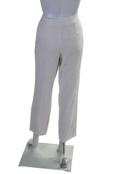 Theyskens Theory Womens High Rise Slim Leg Positano Dress Trousers White Size 8