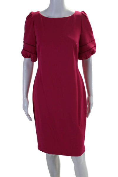 Karl Lagerfeld Womens Short Puffy Sleeves Pencil Dress Fuchsia Pink Size 4