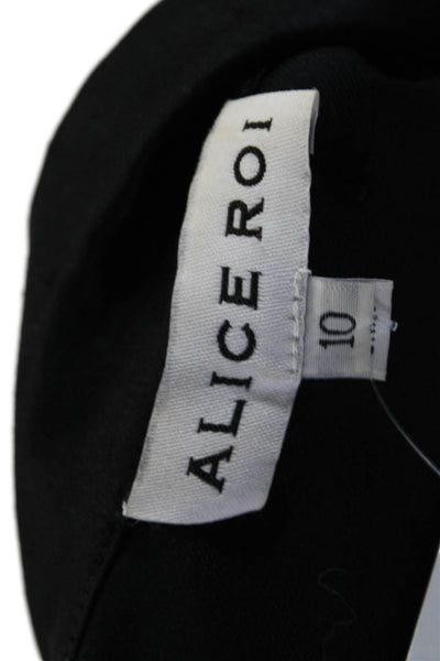 Alice Roi Womens Button Down Collared Sleeveless Tank Top Black Size 10