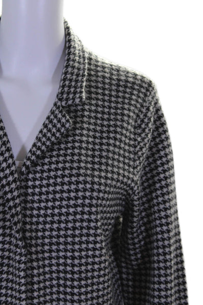 Damask Women's High Neck Long Sleeves Houndstooth Jacket Black Size L