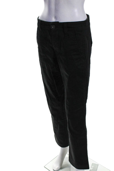 Marithe Francois Girbaud Womens Texture Button Straight Leg Pants Black Size 28