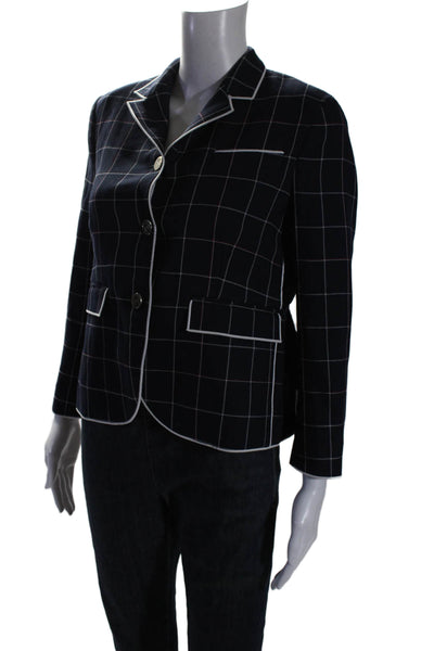 Thom Browne Women's Collared Long Sleeves Unlined Plaid Blazer Size 44