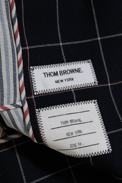 Thom Browne Women's Collared Long Sleeves Unlined Plaid Blazer Size 44