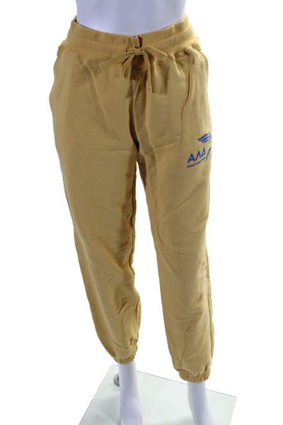 Aime Leon Dore Womens Elastic Waist Tapered Leg Sweatpants Yellow Small