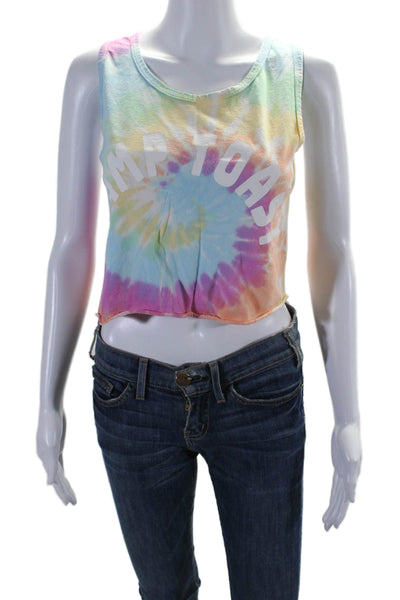 Port and Company Womens Sleeveless Scoop Neck Tie Dye Tank Top Multicolor Small