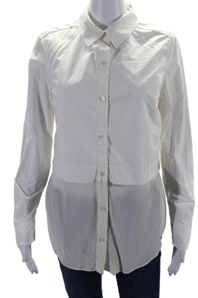 Rails Womens Long Sleeve Button Down Collared Shirt White Size Small