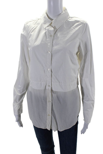 Rails Womens Long Sleeve Button Down Collared Shirt White Size Small