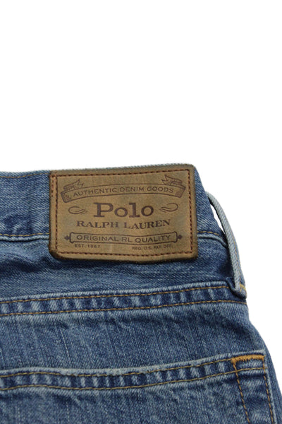 Polo Ralph Lauren Mens Cotton Denim Low Rise Straight Leg Jeans Blue Size 30