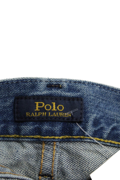 Polo Ralph Lauren Mens Cotton Denim Low Rise Straight Leg Jeans Blue Size 30