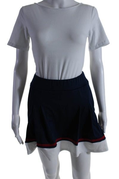 Tuckernuck Womens Pleated Two Pocket Elastic Waist Mini Skort Navy Size XS