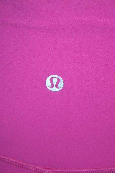 Lululemon Womens High Rise Cropped Athletic Leggings Bright Pink Size 6