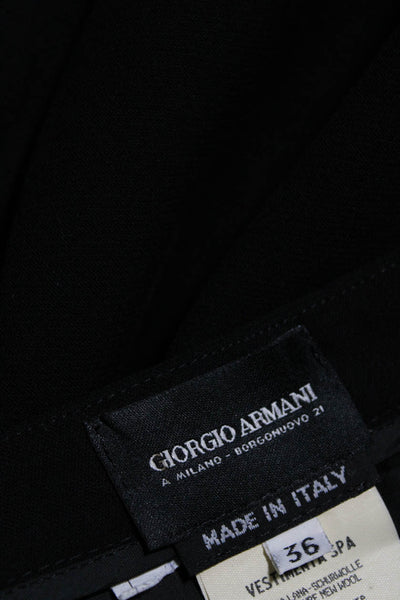 Giorgio Armani Womens Knee Length Pencil Skirt Jet Black Wool Size EUR 36