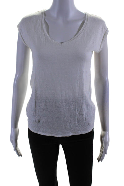 Comptoir Des Cotonniers Womesn Linen V-Neck Sleeveless Top White Size XS