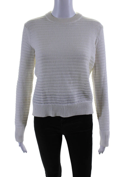 Rag & Bone Jean Womens Cotton Round Neck Pullover Sweater Top Cream Size XS