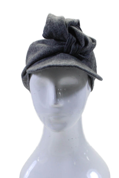 Lola Hats Womens Texture Knit Open Front Knot Hat Gray OS