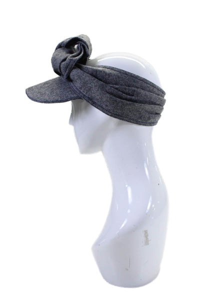 Lola Hats Womens Texture Knit Open Front Knot Hat Gray OS