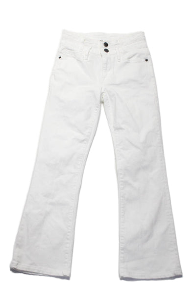 Frame Women's High Waist Five Pockets Straight Leg Denim Pants White Size 24