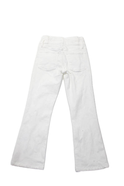 Frame Women's High Waist Five Pockets Straight Leg Denim Pants White Size 24