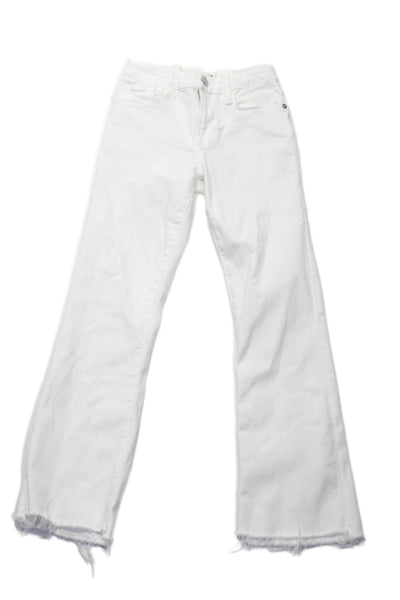 Frame Women's High Waist Five Pockets Cropped Bootcut Pants White Size 23